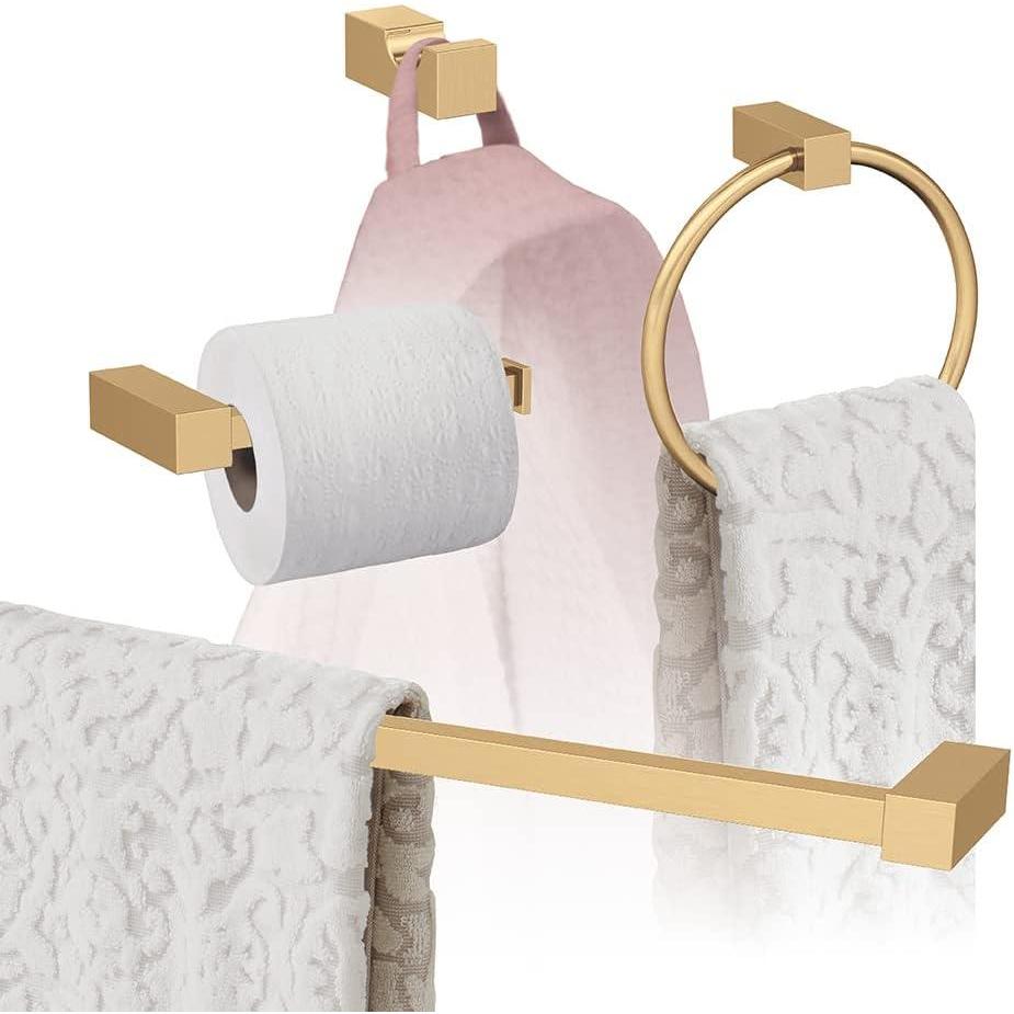 image:imageAmerock Champagne Bronze Monument Towel Bar 24 inch 610 mm 4 Piece BathroomAccessories Set