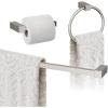 Amerock | Brushed Nickel | Monument | Towel Bar | 24 inch (610 mm) | 3 Piece | Bathroom Accessories Set