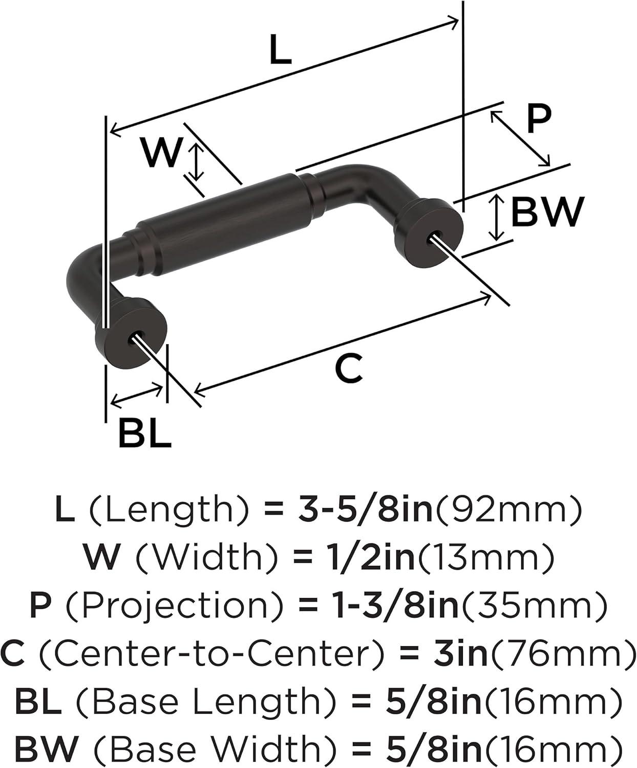 image:imageAmerock Coble 81316 inch 224mm CentertoCenter Matte Black Cabinet Pull BP37666MBOil Rubbed Bronze