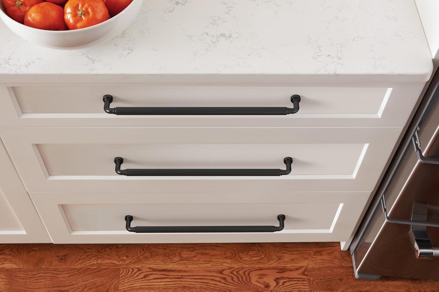 image:imageAmerock Cowrie 81316 inch 224mm CentertoCenter Golden Champagne Cabinet Pull BP37706BBZMatte Black