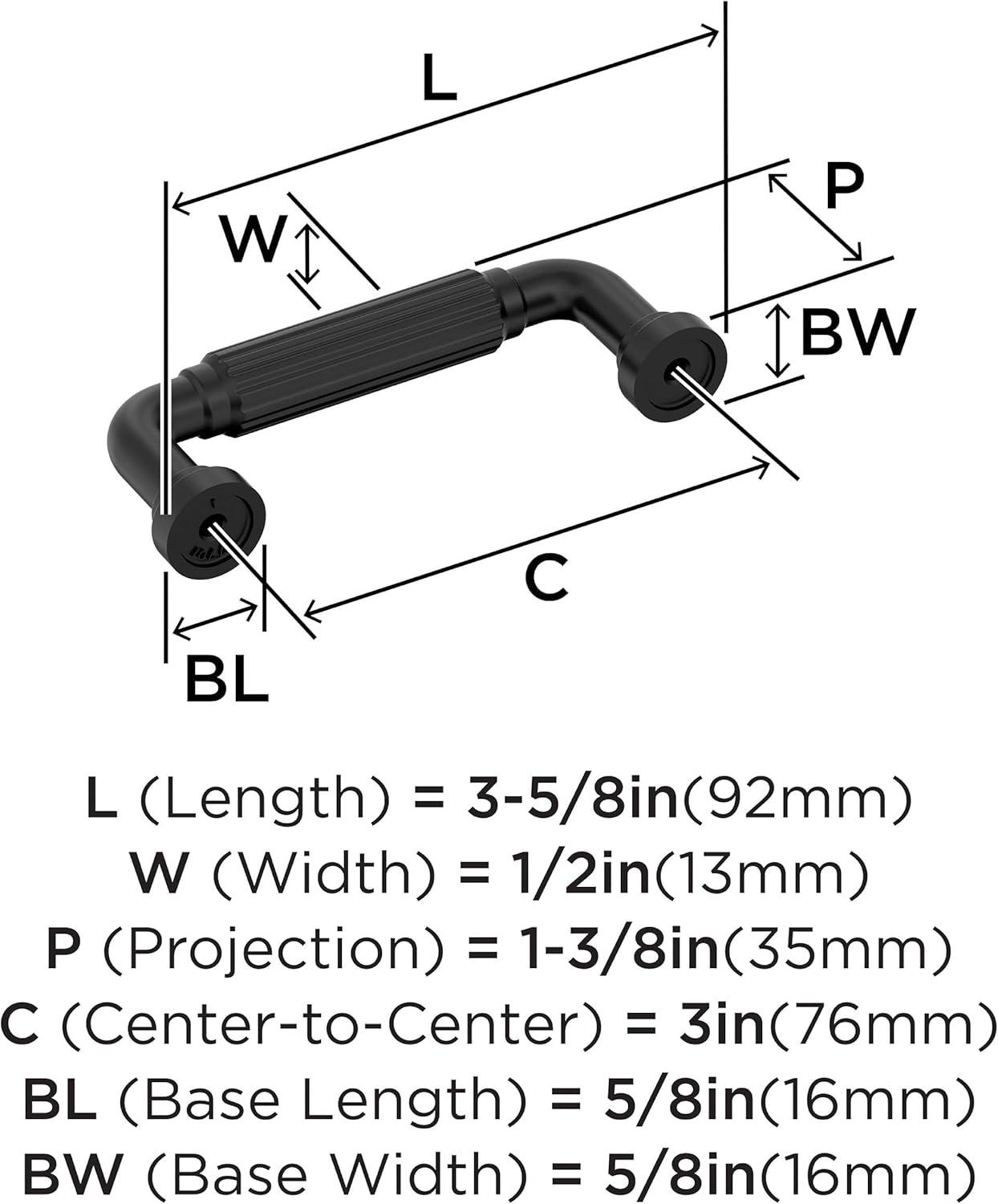 image:imageAmerock Cowrie 81316 inch 224mm CentertoCenter Golden Champagne Cabinet Pull BP37706BBZMatte Black