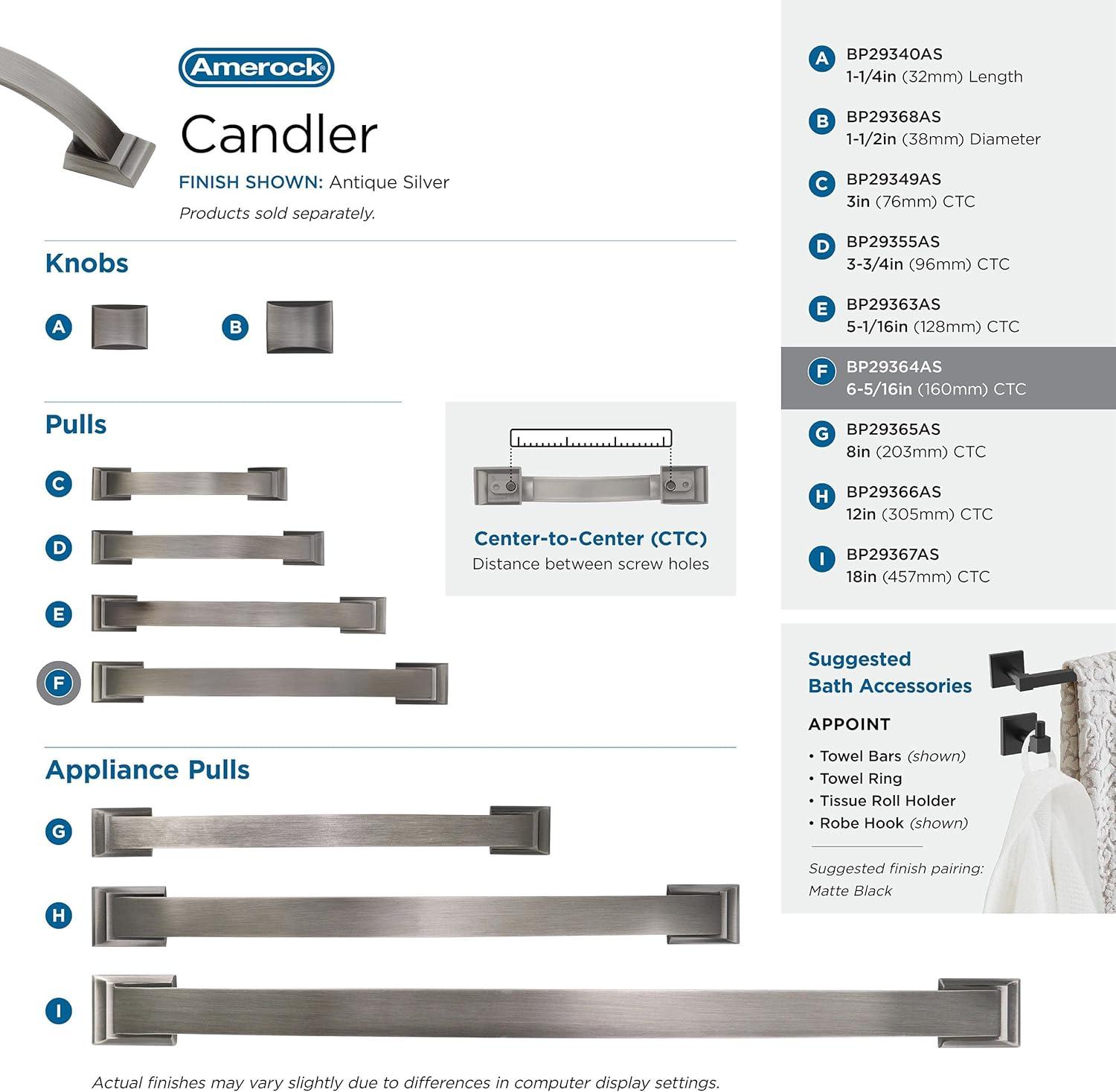 image:imageAmerock Appliance Pull Antique Silver 12 inch 305 mm Center to Center Candler 1 Pack Drawer Pull Drawer Handle Cabinet HardwareAntique Silver