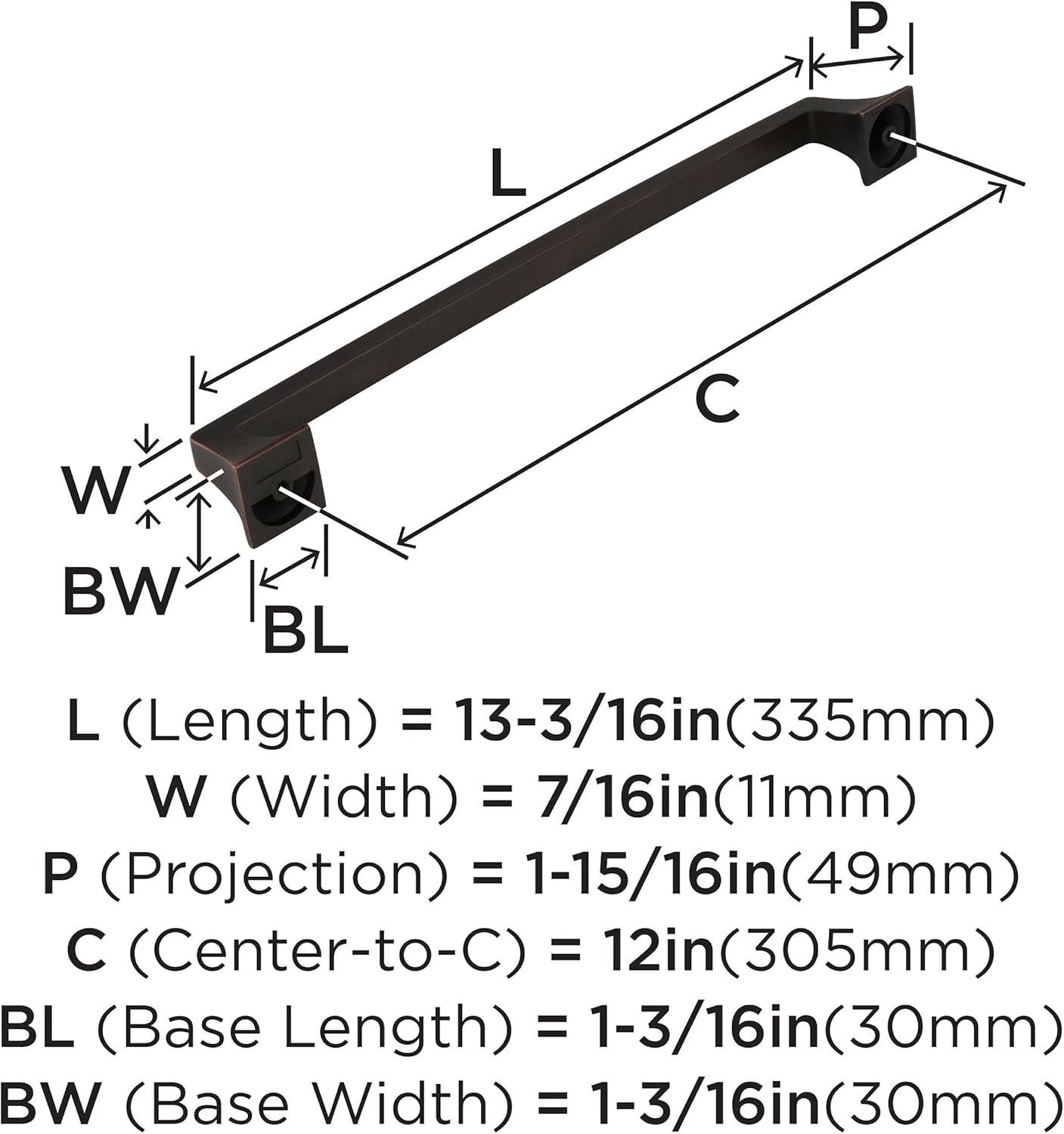 image:imageAmerock Appliance Pull Polished Nickel 12 inch 305 mm Center to Center Mulholland 1 Pack Drawer Pull Drawer Handle Cabinet HardwareOil Rubbed Bronze