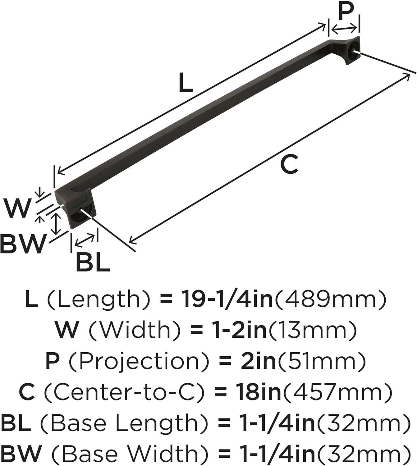 image:imageAmerock Appliance Pull Polished Nickel 12 inch 305 mm Center to Center Mulholland 1 Pack Drawer Pull Drawer Handle Cabinet HardwareOil Rubbed Bronze