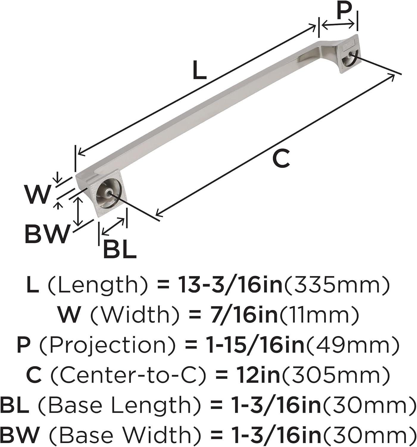 image:imageAmerock Appliance Pull Polished Nickel 12 inch 305 mm Center to Center Mulholland 1 Pack Drawer Pull Drawer Handle Cabinet HardwarePolished Nickel