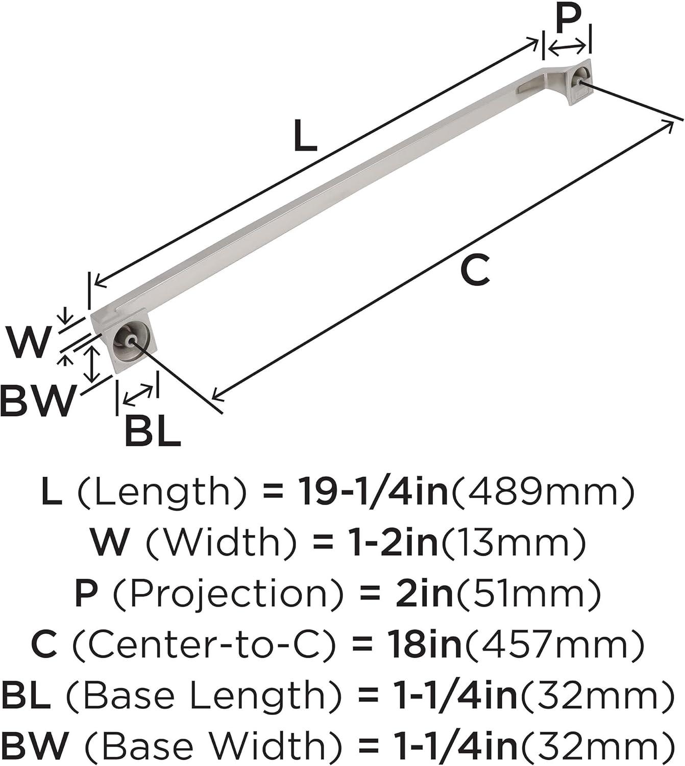 image:imageAmerock Appliance Pull Polished Nickel 12 inch 305 mm Center to Center Mulholland 1 Pack Drawer Pull Drawer Handle Cabinet HardwarePolished Nickel