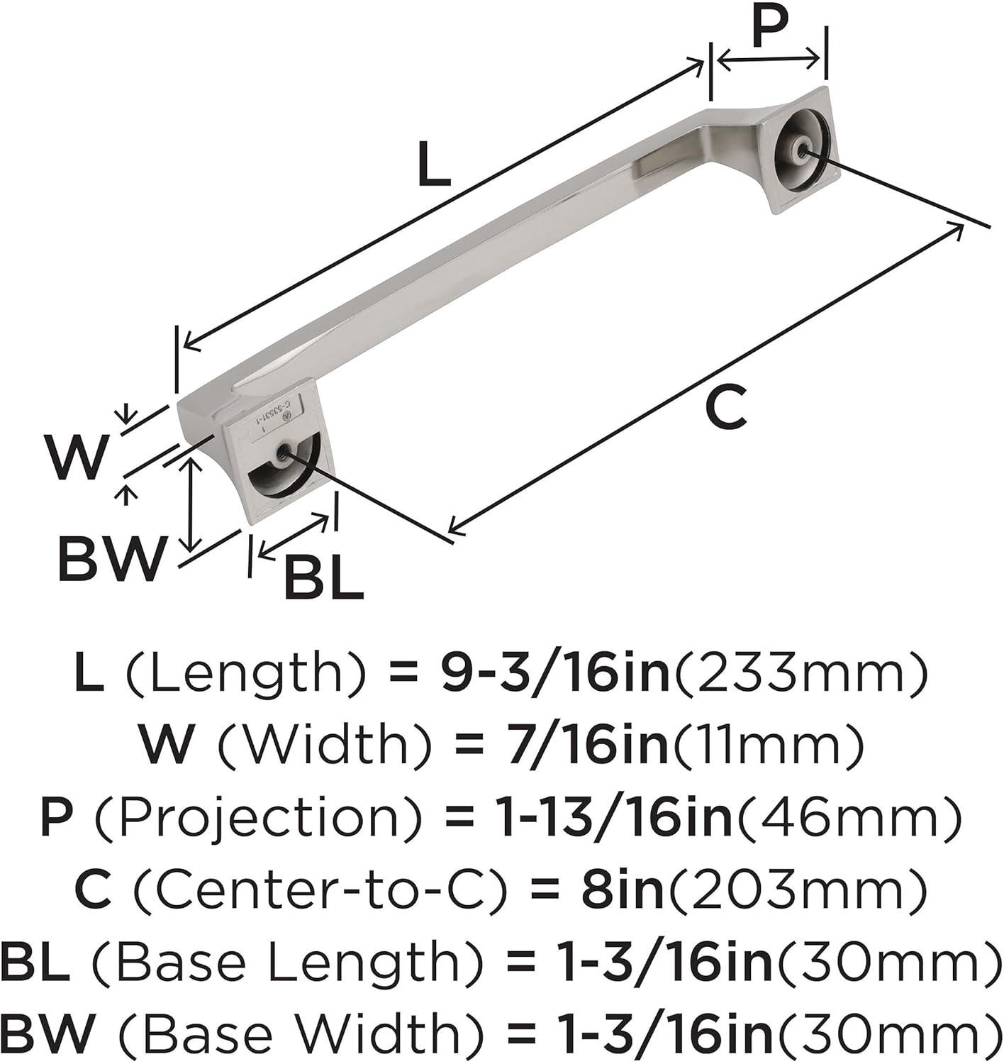 image:imageAmerock Appliance Pull Polished Nickel 12 inch 305 mm Center to Center Mulholland 1 Pack Drawer Pull Drawer Handle Cabinet HardwarePolished Nickel