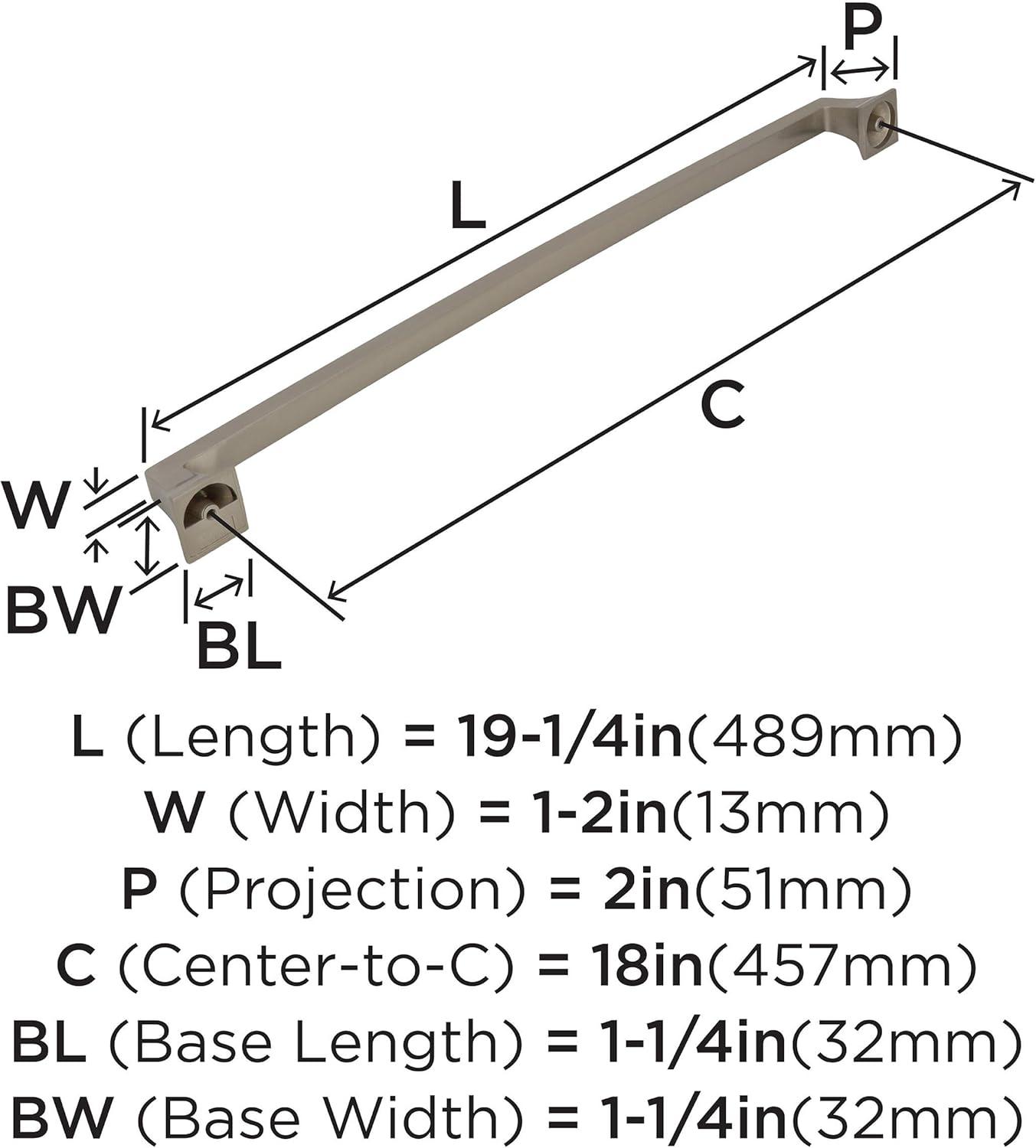 image:imageAmerock Appliance Pull Polished Nickel 12 inch 305 mm Center to Center Mulholland 1 Pack Drawer Pull Drawer Handle Cabinet HardwareSatin Nickel