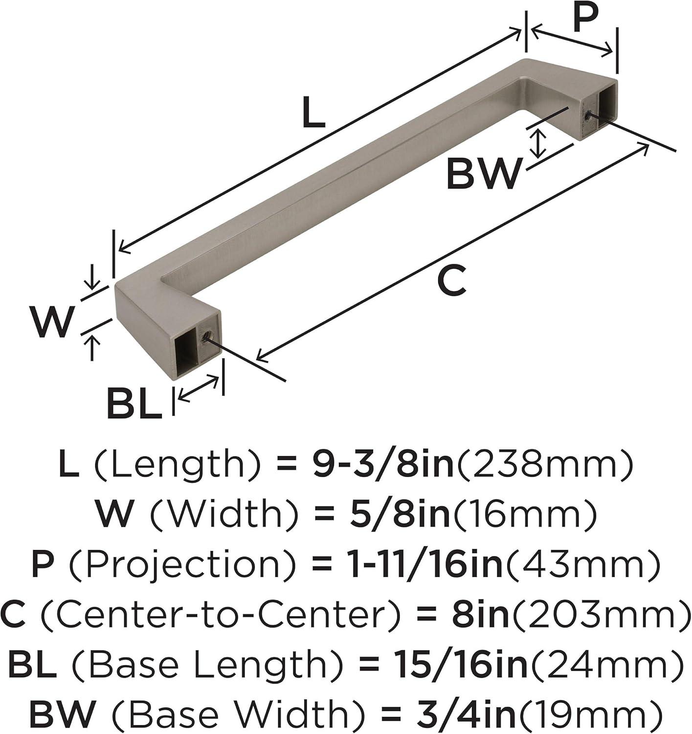 image:imageAmerock Appliance Pull Satin Nickel 8 inch 203 mm Center to Center Blackrock 1 Pack Drawer Pull Drawer Handle Cabinet Hardware