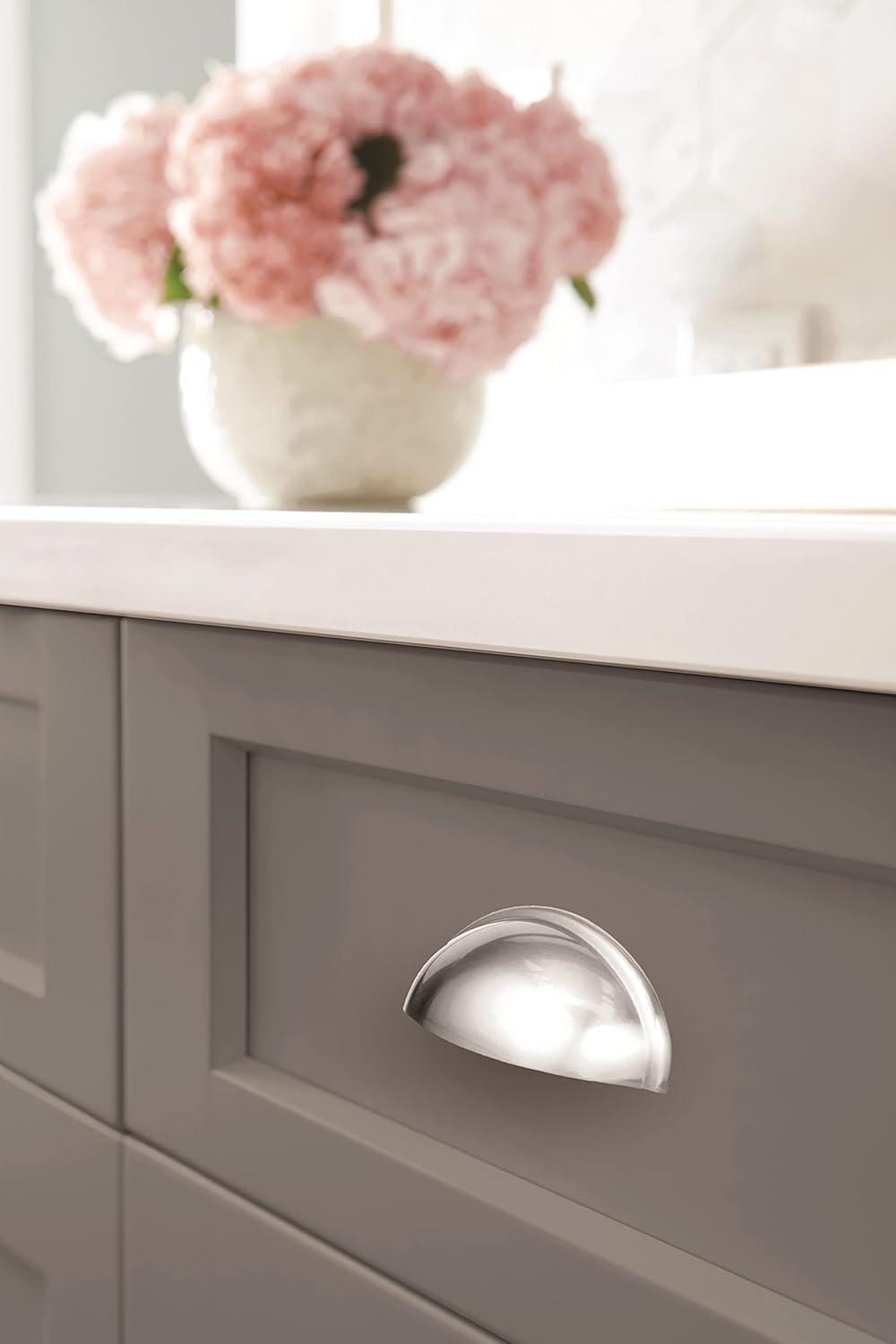 image:imageAmerock Cabinet Cup Pull Polished Chrome 3 inch 76 mm Center to Center Ravino 10 Pack Drawer Pull Drawer Handle Cabinet Hardware