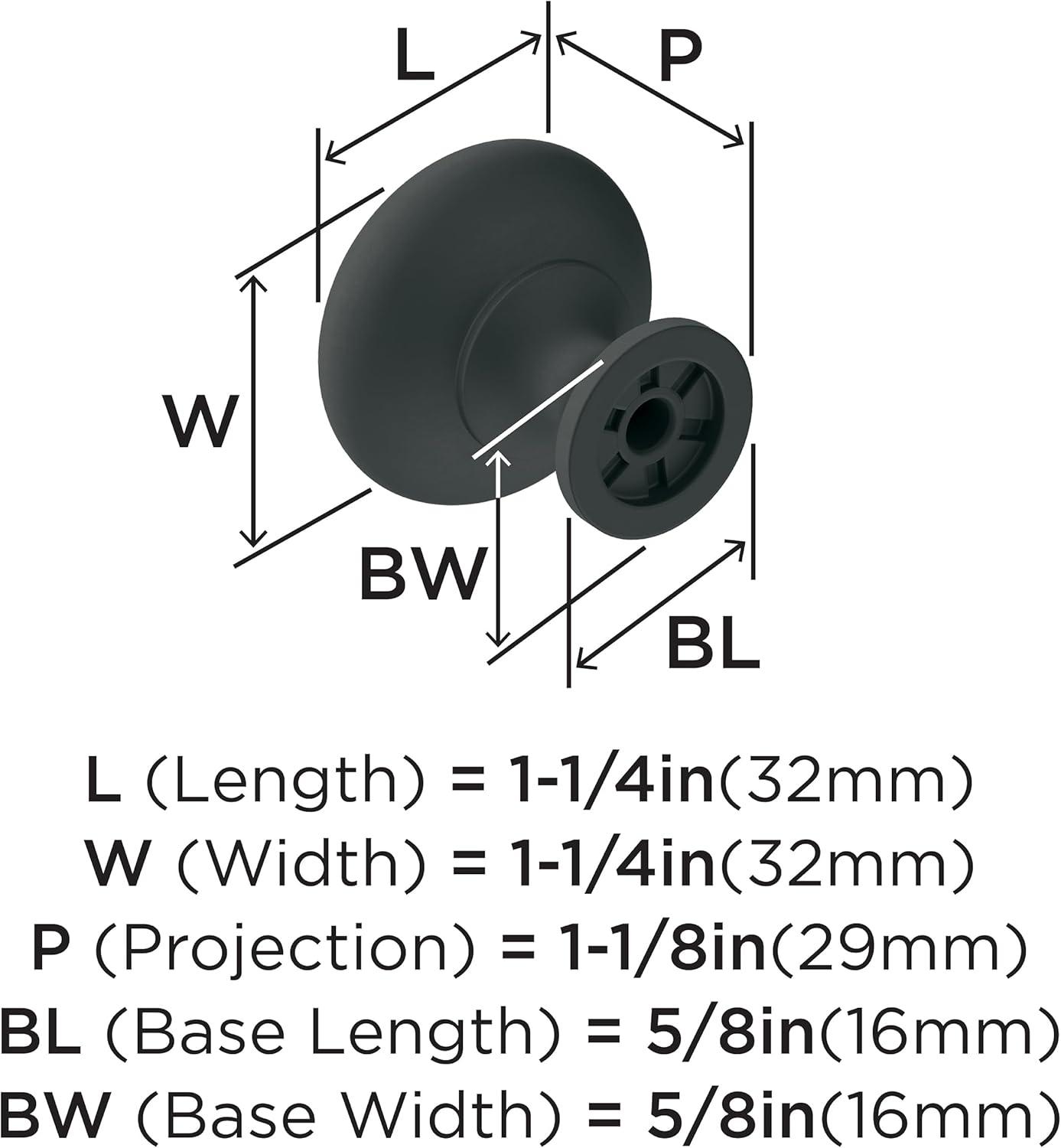 image:imageAmerock Cabinet Knob Polished Chrome 114 inch 32 mm Diameter Era 1 Pack Drawer Knob Cabinet HardwareMatte Black