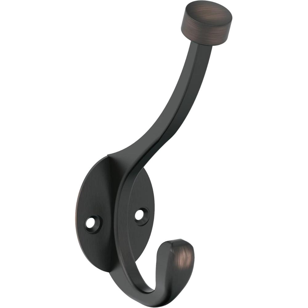 image:imageDouble Prong Pilltop Coat amp Hat Hook in Satin Nickel from AmerockOil Rubbed Bronze