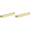 Amerock | Kitchen Cabinet Cup Pull | Matte Gold | 5-1/16 in (128 mm) Center-to-Center | Jolene | 1 Pack | Furniture Hardware | Cabinet Handle | Bathroom Drawer Pull(1 Count (Pack of 2))