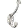 Double Prong Pilltop Coat & Hat Hook in Satin Nickel from Amerock(Satin Nickel)