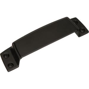 Amerock | Cabinet Cup Pull | Dark Oiled Bronze | 3-1/2 inch (89 mm) Center to Center | Highland Ridge | 1 Pack | Drawer Pull | Drawer Handle | Cabinet Hardware(Black Bronze)