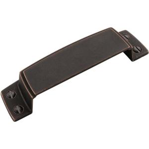 Amerock | Cabinet Cup Pull | Dark Oiled Bronze | 3-1/2 inch (89 mm) Center to Center | Highland Ridge | 1 Pack | Drawer Pull | Drawer Handle | Cabinet Hardware(Dark Oiled Bronze)