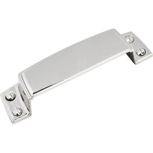 Amerock | Cabinet Cup Pull | Dark Oiled Bronze | 3-1/2 inch (89 mm) Center to Center | Highland Ridge | 1 Pack | Drawer Pull | Drawer Handle | Cabinet Hardware(Polished Chrome)