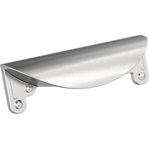 Amerock | Cabinet Cup Pull | Matte Black | 3 inch (76 mm) Center to Center | Inspirations | 1 Pack | Drawer Pull | Drawer Handle | Cabinet Hardware(Polished Chrome)