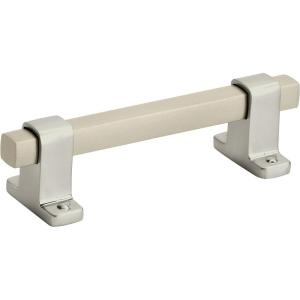 Amerock | Cabinet Pull | Black Brushed Nickel | 3-3/4 inch (96 mm) Center-to-Center | Rockwell | 1 Pack | Drawer Pull | Drawer Handle | Cabinet Hardware(Silver Champagne)