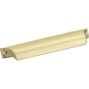 Amerock | Kitchen Cabinet Cup Pull | Matte Gold | 5-1/16 in (128 mm) Center-to-Center | Jolene | 1 Pack | Furniture Hardware | Cabinet Handle | Bathroom Drawer Pull(1 Count (Pack of 1))