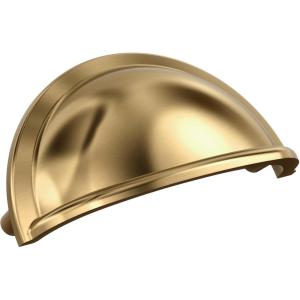 Amerock Cup Pulls 3 in (76 mm) Center-to-Center Golden Champagne Cabinet Cup Pull – 10 Pack(Champagne Bronze)