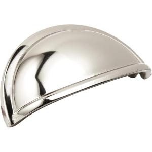 Amerock Cup Pulls 3 in (76 mm) Center-to-Center Golden Champagne Cabinet Cup Pull – 10 Pack(Polished Nickel)
