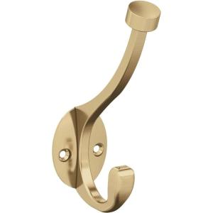 Double Prong Pilltop Coat & Hat Hook in Satin Nickel from Amerock(Golden Champagne)