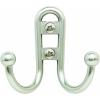 Amerock | Double Prong Robe Hook | Wall Mount | Oil Rubbed Bronze | 1 Pack | Robe Hook | Towel Hook | Entryway Hook | Bathroom Hook(Silver)