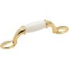 Amerock | Cabinet Pull | White / Polished Brass | 3 inch (76 mm) Center to Center | Everyday Heritage | 1 Pack | Drawer Pull | Drawer Handle | Cabinet Hardware