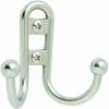 Amerock | Double Prong Robe Hook | Wall Mount | Oil Rubbed Bronze | 1 Pack | Robe Hook | Towel Hook | Entryway Hook | Bathroom Hook(Silver)