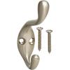 Amerock | Medium Coat Hook | Wall Mount | Satin Nickel | 1 Pack | Robe Hook | Towel Hook | Entryway Hook | Bathroom Hook