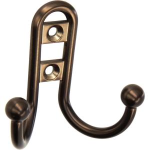 Amerock | Double Prong Robe Hook | Wall Mount | Oil Rubbed Bronze | 1 Pack | Robe Hook | Towel Hook | Entryway Hook | Bathroom Hook(Caramel Bronze)