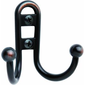 Amerock | Double Prong Robe Hook | Wall Mount | Oil Rubbed Bronze | 1 Pack | Robe Hook | Towel Hook | Entryway Hook | Bathroom Hook(Oil Rubbed Bronze)