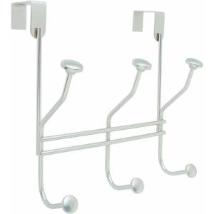 Amerock | Over-The-Door Hook Rack | 3 Double Prong Hooks | Oil Rubbed Bronze | 9-3/4 inch (248 mm) Length(Silver)