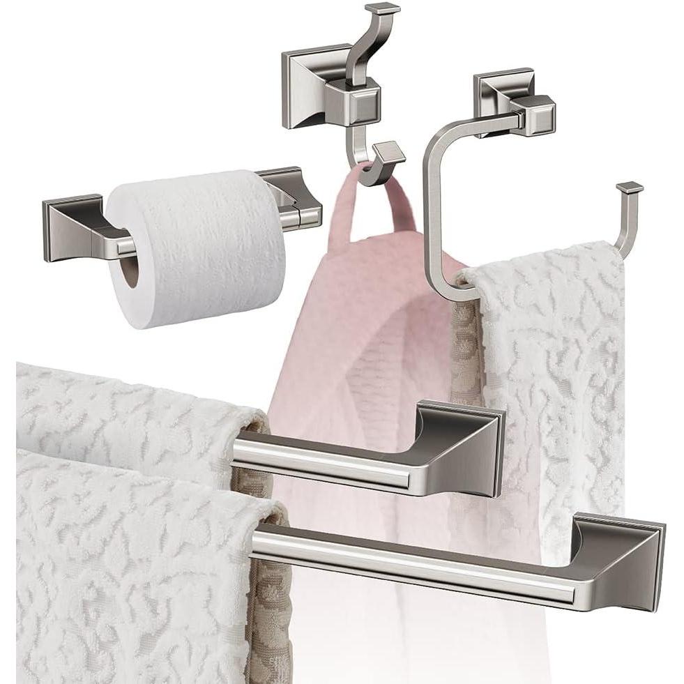 image:imageAmerock Brushed Nickel Mulholland 5 Piece Bathroom Accessories Set