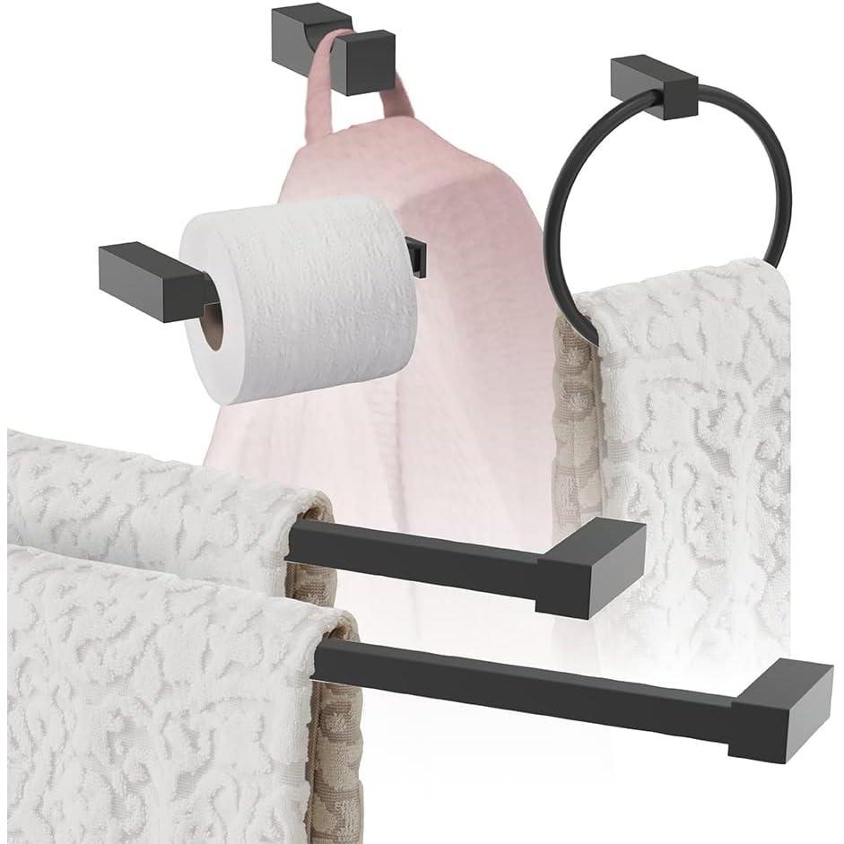image:imageAmerock Matte Black Monument 5 Piece Bathroom Accessories Set