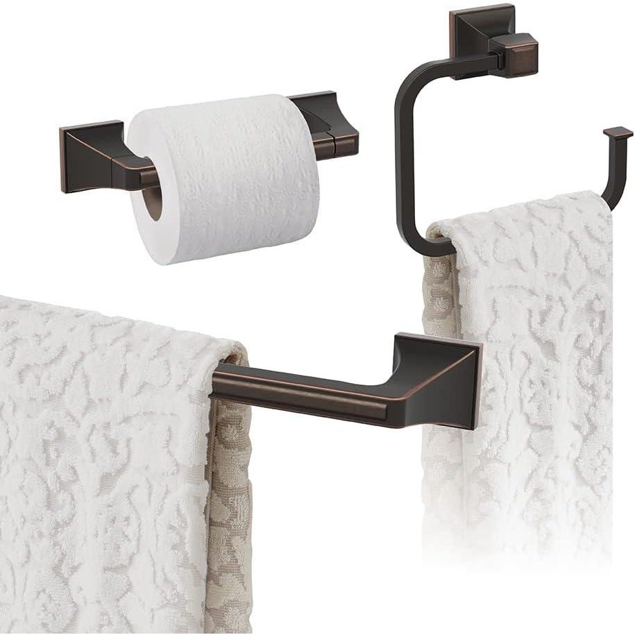 image:imageAmerock  Oil Rubbed Bronze  Mulholland  Towel Bar  18 inch 457 mm  3 Piece  Bathroom Accessories Set