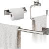 Amerock | Brushed Nickel | Mulholland | Towel Bar | 24 inch (610 mm) | 3 Piece | Bathroom Accessories Set
