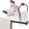 Amerock | Matte Black | Monument | Towel Bar | 24 inch (610 mm) | 4 Piece | Bathroom Accessories Set