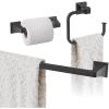 Amerock | Matte Black | Mulholland | Towel Bar | 24 inch (610 mm) | 3 Piece | Bathroom Accessories Set