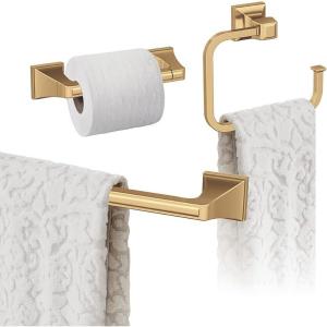 Amerock | Champagne Bronze | Mulholland | Towel Bar | 18 inch (457 mm) | 3 Piece | Bathroom Accessories Set