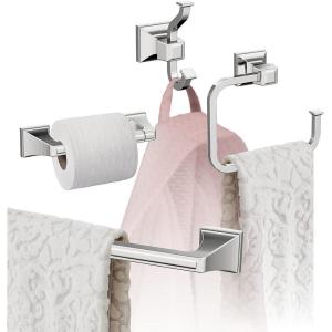 Amerock | Chrome | Mulholland | Towel Bar | 18 inch (457 mm) | 4 Piece | Bathroom Accessories Set