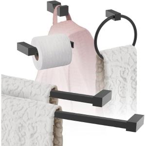Amerock | Matte Black | Monument | 5 Piece | Bathroom Accessories Set