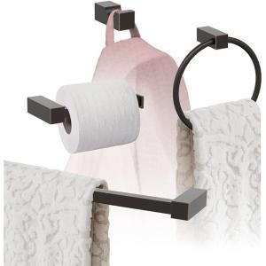 Amerock | Oil Rubbed Bronze | Monument | Towel Bar | 18 inch (457 mm) | 4 Piece | Bathroom Accessories Set