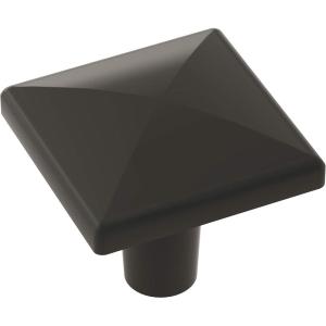 Amerock | Cabinet Knob | Antique Silver | 1-1/8 inch (29 mm) Length | Extensity | 1 Pack | Drawer Knob | Cabinet Hardware(Matte Black)