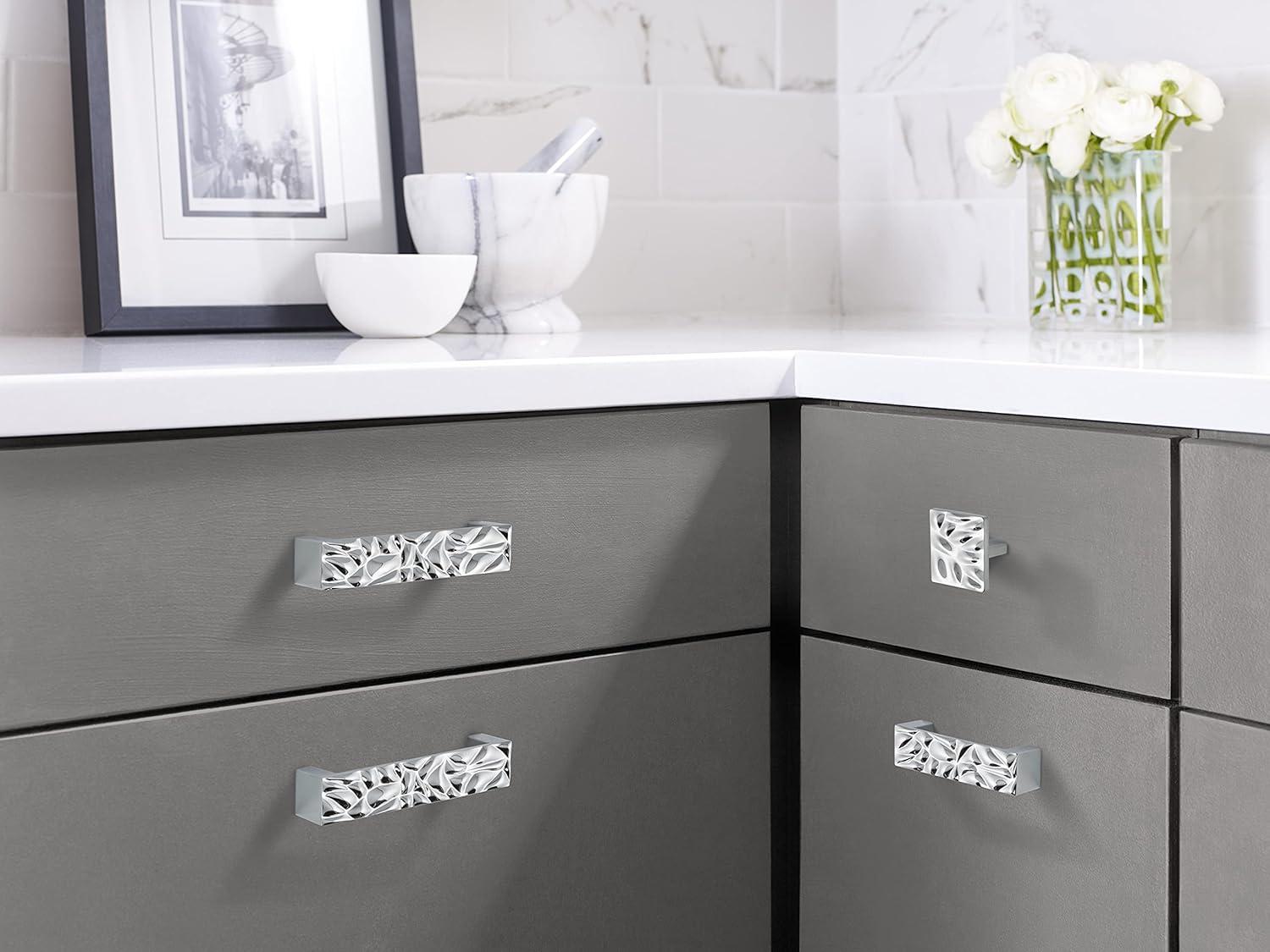 image:imageAmerock Cabinet Pull Matte Black 5116 inch 128 mm Center to Center Calathea 1 Pack Drawer Pull Drawer Handle Cabinet HardwarePolished Chrome
