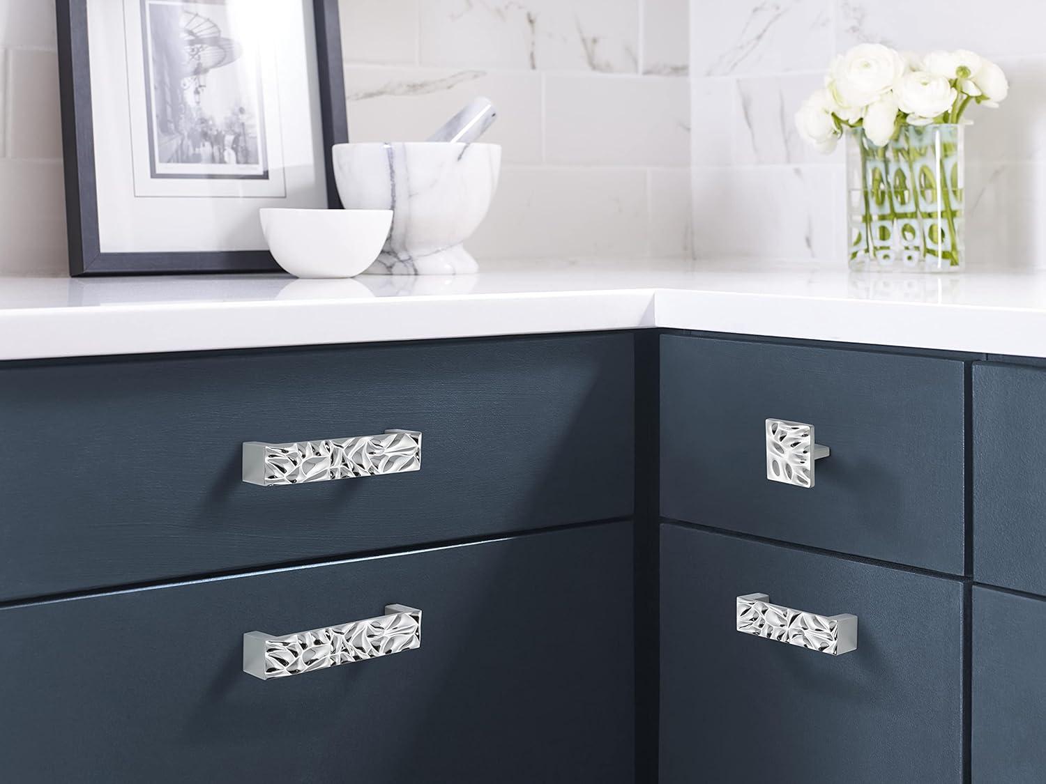 image:imageAmerock Cabinet Pull Matte Black 5116 inch 128 mm Center to Center Calathea 1 Pack Drawer Pull Drawer Handle Cabinet HardwarePolished Chrome