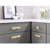 Amerock | Cabinet Pull | Matte Black | 1-1/4 inch (32 mm) Center to Center | Calathea | 1 Pack | Drawer Pull | Drawer Handle | Cabinet Hardware(Brushed Gold)