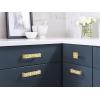 Amerock | Cabinet Pull | Matte Black | 1-1/4 inch (32 mm) Center to Center | Calathea | 1 Pack | Drawer Pull | Drawer Handle | Cabinet Hardware(Brushed Gold)