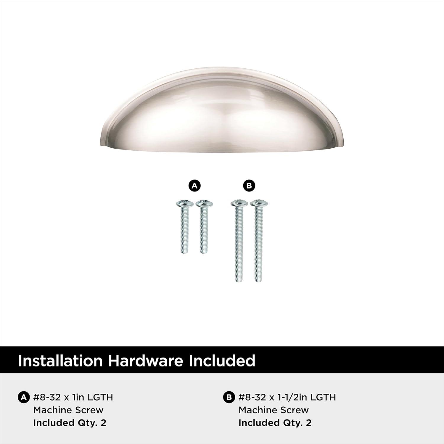 image:imageAmerock Cabinet Cup Pull Satin Nickel 3 inch 76 mm Center to Center Ravino 5 Pack Drawer Pull Drawer Handle Cabinet Hardware